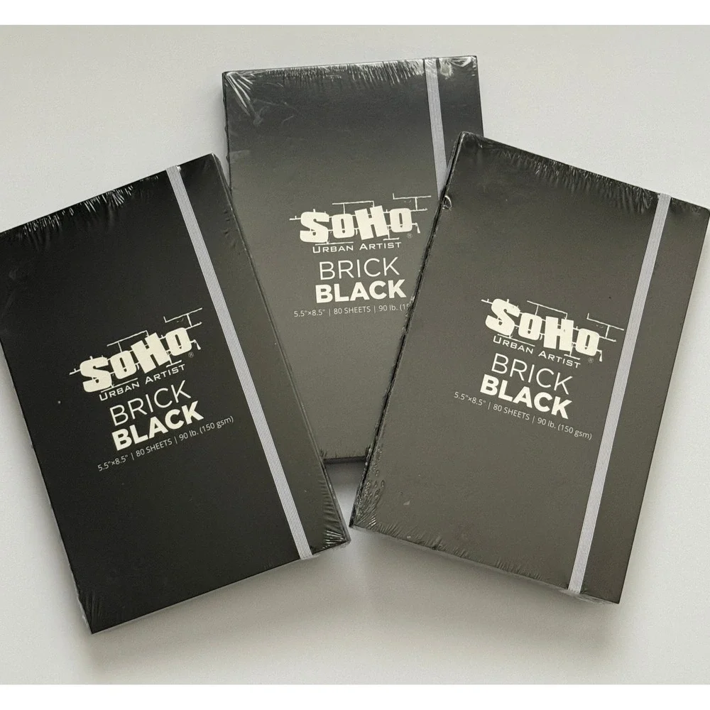 SoHo Urban Artist Brick Sketchbook Journals for Sketching 150 gsm, 80 sht 3 pk